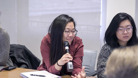 Student sharing ideas in class