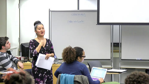 Christina Villarreal explaining activity procedure