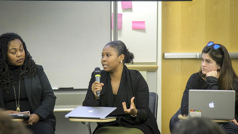 A student speaks in class