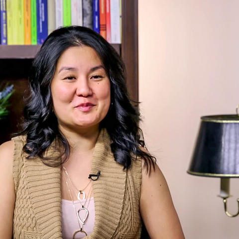 Professor Villarreal being interviewed
